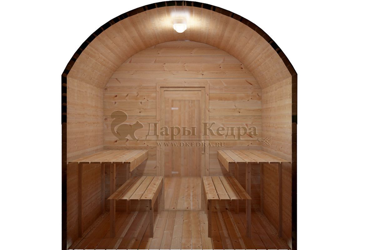Баня-бочка буханка из кедра 3 метра